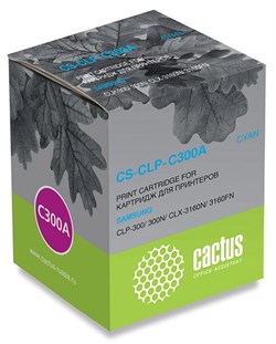 Лазерный картридж Cactus CS-CLP-C300A (CLP-C300A) голубой для Samsung CLP 300, 300n; CLX 2160, 2160n, 2160x, 2161k, 2161kn, 3130, 3130n, 3160, 3160fn, 3160n (1'000 стр.) - фото 9264