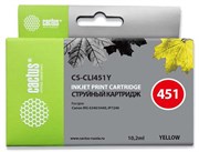 Струйный картридж Cactus CS-CLI451Y (CLI-451Y) желтый для Canon Pixma iP6840, iP7240, iP8740, iX6840, MG5440, MG5540, MG5640, MG6340, MG6440, MG6640, MG7140, MG7540, MX724, MX924 (10,2 мл)