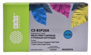 Струйный картридж Cactus CS-B3P20A (HP 727) пурпурный увеличенной емкости для HP DesignJet T920 ePrinter (CR354A), T930, T1500 ePrinter (CR356A), T1500 PostScript (CR357A), T1530, T2500 eMFP (CR358A), T2530 (130 мл) Струйный картридж Cactus CS-B3P20A (HP 727) пурпурный увеличенной емкости для HP DesignJet T920 ePrinter (CR354A), T930, T1500 ePrinter (CR356A), T1500 PostScript (CR357A), T1530, T2500 eMFP (CR358A), T2530 (130 мл)