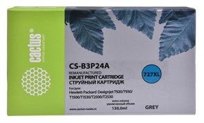 Струйный картридж Cactus CS-B3P24A (HP 727) серый увеличенной емкости для HP DesignJet T920 ePrinter (CR354A), T930, T1500 ePrinter (CR356A), T1500 PostScript (CR357A), T1530, T2500 eMFP (CR358A), T2530 (130 мл) Струйный картридж Cactus CS-B3P24A (HP 727) серый увеличенной емкости для HP DesignJet T920 ePrinter (CR354A), T930, T1500 ePrinter (CR356A), T1500 PostScript (CR357A), T1530, T2500 eMFP (CR358A), T2530 (130 мл)