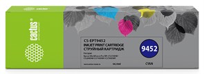 Струйный картридж Cactus CS-EPT9452 (T9452) голубой для Epson WorkForce WF C5290dw, WF C5790dw (66 мл)