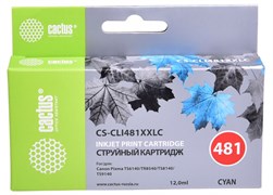 Струйный картридж Cactus CS-CLI481XXLC (CLI-481C XXL) голубой для Canon Pixma TR7540, TR8540, TS6140, TS8140, TS9140, TS704 (12 мл)