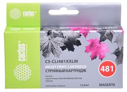 Струйный картридж Cactus CS-CLI481XXLM (CLI-481M XXL) пурпурный для Canon Pixma TR7540, TR8540, TS6140, TS8140, TS9140, TS704 (12 мл)