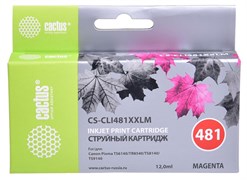 Струйный картридж Cactus CS-CLI481XXLM (CLI-481M XXL) пурпурный для Canon Pixma TR7540, TR8540, TS6140, TS8140, TS9140, TS704 (12 мл) Струйный картридж Cactus CS-CLI481XXLM (CLI-481M XXL) пурпурный для Canon Pixma TR7540, TR8540, TS6140, TS8140, TS9140, TS704 (12 мл)
