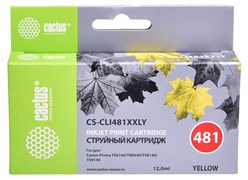 Струйный картридж Cactus CS-CLI481XXLY (CLI-481Y XXL) желтый для Canon Pixma TR7540, TR8540, TS6140, TS8140, TS9140, TS704 (12 мл)