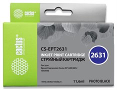 Струйный картридж Cactus CS-EPT2631 (26XL) фото-черный для принтеров Epson Expression Premium XP-600, XP-700, XP-800, XP-820 (11,6 мл) Струйный картридж Cactus CS-EPT2631 (26XL) фото-черный для принтеров Epson Expression Premium XP-600, XP-700, XP-800, XP-820 (11,6 мл)