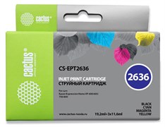 Струйный картридж Cactus CS-EPT2636 (26XL) набор для принтеров Epson Expression Premium XP-600, XP-700, XP-710, XP-800, XP-820 (19,2 мл + 3 x 11,6 мл) Струйный картридж Cactus CS-EPT2636 (26XL) набор для принтеров Epson Expression Premium XP-600, XP-700, XP-710, XP-800, XP-820 (19,2 мл + 3 x 11,6 мл)