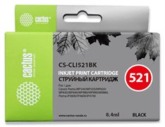 Струйный картридж Cactus CS-CLI521BK (CLI-521Bk) фото черный для Canon Pixma iP3600, iP4600, iP4600x, iP4700, MP540, MP540x, MP550, MP560, MP620, MP620b, MP630, MP640, MP660, MP980, MP990, MX860, MX870 (8,4 мл)