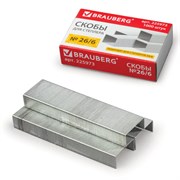 Скобы Brauberg № 26/6 (для степлеров 24/6), экономичные (1'000 шт.)