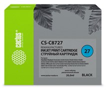 Струйный картридж Cactus CS-C8727 (HP 27) черный для HP DeskJet 3320, 3420, 3520, 3535, 3550, 3645, 3650, 3740, 3840, 5150, OfficeJet 4211, 4251, 4311, 4352, 5600, 5610, PSC 1310, 1340, 1350 (20 мл)