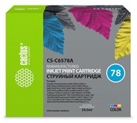 Струйный картридж Cactus CS-C6578A (HP 78XL) цветной увеличенной емкости для HP DeskJet 916, 920, 940, 1180, 1220, 3810, 9300; OfficeJet 5105, 5110, G85, K80, V45; PhotoSmart 1100, 1215, 1315, P1100; PSC 720, 950; Fax 1220 (39 мл)