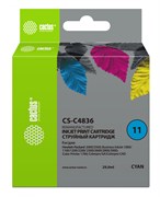 Струйный картридж Cactus CS-C4836 (HP 11) голубой для HP Business Inkjet 1000, 1100, 1200, 2200, 2250, 2800; Color Inkjet 1700, 2600, Color Printer 1700, 2600, DesignJet 10, 20, 50, 70, 100, 110, 120; OfficeJet 9110, 9120, 9130, k850 (29 мл)