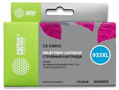 Струйный картридж Cactus CS-CN055 (HP 933XL) пурпурный увеличенной емкости для HP OfficeJet 6100 (H611a), 6600 (H711a, H711g), 6600 e-AiO, 6700 (H711n), 6700 Premium e-AiO, 7110 (H812a), 7510 e-AiO, 7610 WF e-AiO (14 мл)