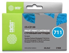 Струйный картридж Cactus CS-CZ130 (HP 711) голубой увеличенной емкости для HP DesignJet T120, T520 A0, T520 A1 (26 мл) Струйный картридж Cactus CS-CZ130 (HP 711) голубой увеличенной емкости для HP DesignJet T120, T520 A0, T520 A1 (26 мл)