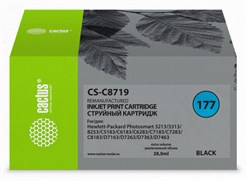 Струйный картридж Cactus CS-C8719 (HP 177XL) черный увеличенной емкости для HP PhotoSmart 3100, 3210, 3213, 3310, 3313, C5183, C6100, C6183, C6200, C6283, C7183, C7200, C7280, C7283, C8183, D7100, D7160, D7300, D7363, D7463 (38 мл)