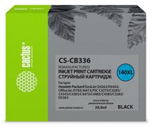 Струйный картридж Cactus CS-CB336 (HP 140XL) черный увеличенной емкости для HP DeskJet D4263, D4363; OfficeJet J5730, J5780, J5785, J5790, J6415, J6450; PhotoSmart C4200, C4225, C4240, C4250, C4270, C4280, C4343, C4380 (29 мл)