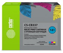 Струйный картридж Cactus CS-CB337 (HP 141) цветной для HP DeskJet D4263, D4363; OfficeJet J5783, J6413; PhotoSmart C4200, C4225, C4240, C4250, C4270, C4280, C4343, C4380, C4473, C4483, C4583, C5200, C5280, D5300, D5360 (9 мл)