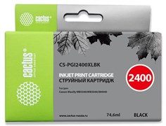 Струйный картридж Cactus CS-PGI2400XLBK (PGI-2400XL BK) черный для Canon MAXIFY iB4040, iB4140, MB5040, MB5140, MB5340, MB5440 (74,6 мл) Струйный картридж Cactus CS-PGI2400XLBK (PGI-2400XL BK) черный для Canon MAXIFY iB4040, iB4140, MB5040, MB5140, MB5340, MB5440 (74,6 мл)
