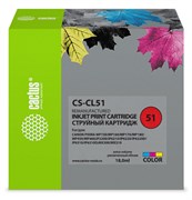 Струйный картридж Cactus CS-CL51 (CL-51) цветной для Canon Pixma iP2200, iP2400, iP6210, iP6210d, iP6220, iP6310, iP6310d, MP150 MultiPass, MP160 MultiPass, MP170 MultiPass, MP180, MP450 MultiPass, MP450x, MP460, MX300, MX310 (18 мл)