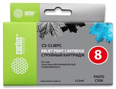 Струйный картридж Cactus CS-CLI8PC (CLI-8PC) светло голубой для Canon Pixma iP6600, iP6600d, iP6700, iP6700d, MP960, MP970, PRO 9000 (12 мл)