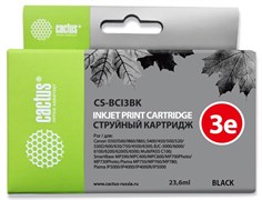 Струйный картридж Cactus CS-BCI3BK (BCI-3Bk) черный для Canon BJ i550, i560, i6500, i850, S400, S450, S500, S520, S530, S600, S630, S750, BJC 3000, 6000, 6100, 6200, Pixma iP3000, iP4000, iP5000, MP760, SmartBase MP700, MPC400 (23,6 мл)