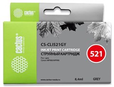 Струйный картридж Cactus CS-CLI521GY (CLI-521GY) серый для Canon Pixma MP980, MP990, MX860 (8,4 мл)
