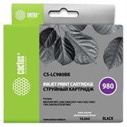 Струйный картридж Cactus CS-LC980BK (LC980BK) черный для принтеров Brother DCP-145c, 163c, 165c, 167c, 195c, 197c, 365cn, 375cw, 377cw, MFC-250c, 255cw, 257cw, 290c, 295cn, 297c (16 мл)