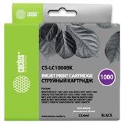 Струйный картридж Cactus CS-LC1000BK (LC1000BK) черный для принтеров Brother DCP-130c, 330c, 350c, 357c, 540cn, 560cn, 750cw, 770cw, MFC-240c, 440cn, 465cn, 660cn, 680cn, 845cw, 885cw, 3360c, 5460cn (22,6 мл)