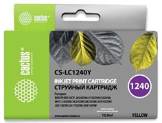 Струйный картридж Cactus CS-LC1240Y (LC1240Y) желтый для принтеров Brother DCP-J525w, J725dw, J925dw, MFC-J430w, J625dw, J825dw, J5910dw, J6510dw, J6710dw, J6910dw (12 мл)