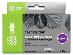 Струйный картридж Cactus CS-LC1280XBK (LC1280XL-BK) черный увеличенной емкости для принтеров Brother MFC J5910dw, MFC J6510, MFC J6510dw, MFC J6710, MFC J6710d, MFC J6710dw, MFC J6910, MFC J6910dw (62 мл)