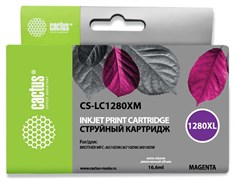 Струйный картридж Cactus CS-LC1280XM (LC1280XL-M) пурпурный увеличенной емкости для принтеров Brother MFC J5910dw, MFC J6510, MFC J6510dw, MFC J6710, MFC J6710d, MFC J6710dw, MFC J6910, MFC J6910dw (16,6 мл)