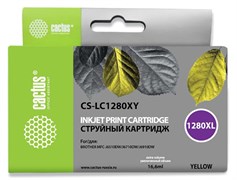 Струйный картридж Cactus CS-LC1280XY (LC1280XL-Y) желтый увеличенной емкости для принтеров Brother MFC J5910dw, MFC J6510, MFC J6510dw, MFC J6710, MFC J6710d, MFC J6710dw, MFC J6910, MFC J6910dw (16,6 мл)