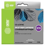 Струйный картридж Cactus CS-LC970C (LC970C) голубой для принтеров Brother DCP 135, DCP 135c, DCP 150, DCP 150c, DCP 153c, DCP 157c, DCP 750cn, MFC 235, MFC 235c, MFC 260, MFC 260c (20 мл)