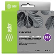 Струйный картридж Cactus CS-LC985BK (LC985BK) черный для принтеров Brother DCP J125, DCP J140w, DCP J315, DCP J315w, DCP J515, DCP J515w, MFC J220, MFC J265, MFC J265w, MFC J410, MFC J415w (15 мл)