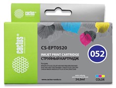 Струйный картридж Cactus CS-EPT0520 (T0520) цветной для принтеров Epson Stylus Color 400, 440, 460, 600, 640, 650, 660, 670, 700, 740, 760, 800, 810, 850, 860, 1160, 1520; Epson Stylus Scan 2000, 2500 (24 мл)
