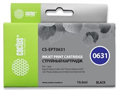 Струйный картридж Cactus CS-EPT0631 (T0631) черный для принтеров Epson Stylus C67, C67PE, C87, CX3700, CX4100, CX4700, CX5700, CX5700F (10 мл)