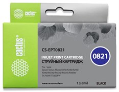 Струйный картридж Cactus CS-EPT0821 (T0821) черный для Epson Stylus Photo R270, R290, R295, R390, RX590, RX610, RX615, RX690, TX650, TX659, TX700w, TX710w, TX800fw, T50, T59 (13,8 мл)