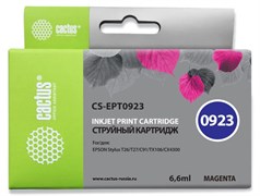 Струйный картридж Cactus CS-EPT0923 (T0923) пурпурный для принтеров Epson Stylus C91, C240, CX4300, T26, T27, TX106, TX109, TX117, TX119 (6,6 мл)