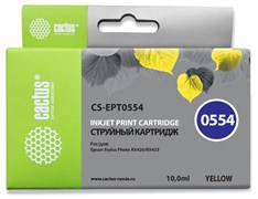 Струйный картридж Cactus CS-EPT0554 (T0554) желтый для принтеров Epson Stylus Photo R240, R245, RX420, RX425, RX430, RX520 (10 мл)