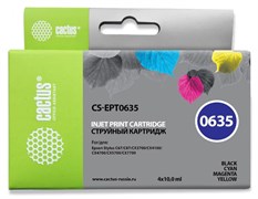 Струйный картридж Cactus CS-EPT0635 (T0635) набор для принтеров Epson Stylus C67, C87, CX3700, CX4100, CX4700 (4 x 10 мл)
