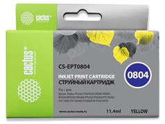 Струйный картридж Cactus CS-EPT0804 (T0804) желтый для принтеров Epson Stylus Photo P50, PX650, PX660, PX700, PX710, PX720, PX800, PX810, PX820, R265, R285, R360, RX560, RX585, RX685 (11,4 мл)
