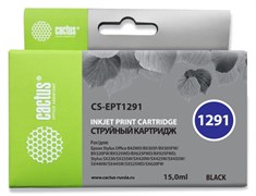 Струйный картридж Cactus CS-EPT1291 (T1291) черный для принтеров Epson Stylus SX230, SX420w, SX430w, SX440w, SX525wd, SX535wd, Stylus Office B42wd, BX305f, BX320fw, BX625fwd, BX635fwd, WF 3520dwf, WF 7015 (15&#160;мл)