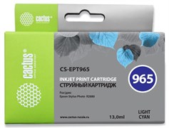 Струйный картридж Cactus CS-EPT965 (T0965) светло-голубой для принтеров Epson Stylus Photo R2880 (13 мл) Струйный картридж Cactus CS-EPT965 (T0965) светло-голубой для принтеров Epson Stylus Photo R2880 (13 мл)