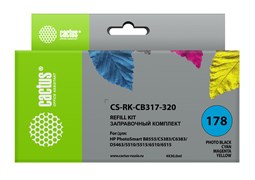 Заправочный набор Cactus CS-RK-CB317-320 многоцветный для HP PhotoSmart B8553, C5383, C6383, D5463, 5510 (4*30ml)