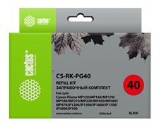 Заправочный набор Cactus CS-RK-PG40 черный для Canon MP150, MP160, MP170, MP180, MP210 (2*30ml)