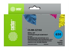 Заправочный набор Cactus CS-RK-CZ102 многоцветный для HP DeskJet 2515,DeskJet 3515; Ink Advantage 1015, 4515 eAiO (3*30ml)