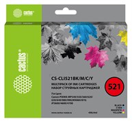 Комплект струйных картриджей Cactus CS-CLI521BK/M/C/Y набор для Canon MP540, MP550, MP620, MP630, MP640 (4x8.4 мл)