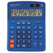 Калькулятор настольный Brauberg Extra-12-BU (206x155 мм), 12 разрядов, двойное питание, синий Калькулятор настольный Brauberg Extra-12-BU (206x155 мм), 12 разрядов, двойное питание, синий