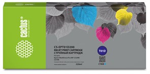 Струйный картридж Cactus CS-EPT01D200 (T01D2) голубой для Epson WFPro WF-C529R, C529RDTW, C529RDTW EPP (220 мл)