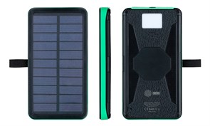 Мобильный аккумулятор Cactus CS-PBFSPT-10000 3A 2xUSB солн.бат. Черный (10'000 mAh)